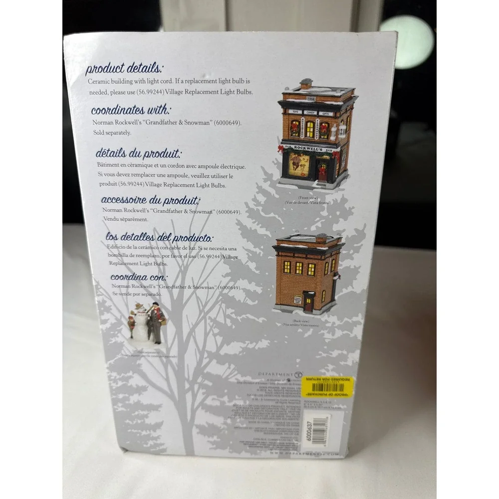 Dept 56 Snow Village Rockwell's 5 & 10 Saturday Evening Post 6000637 Boxed
